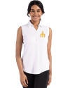 Seattle Mariners Cooperstown Cutter & Buck Forge Eco Stretch Recycled Womens Sleeveless Polo White Front Thumbnail Image