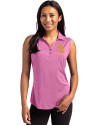 San Diego Padres City Connect Cutter & Buck Forge Eco Stretch Recycled Womens Sleeveless Polo Gelato Heather Front Thumbnail Image
