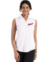 Detroit Tigers Cooperstown Cutter & Buck Forge Eco Stretch Recycled Womens Sleeveless Polo White Front Thumbnail Image