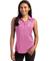 Pittsburgh Pirates Mono Cutter & Buck Forge Eco Stretch Recycled Womens Sleeveless Polo Gelato Heather Front Thumbnail Image