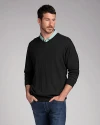 View image 2: Cutter & Buck Douglas Mens Big and Tall V-neck Black Front