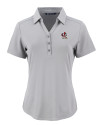 Louisville Cardinals College Vault Cutter & Buck Forge Eco Stretch Recycled Womens Short Sleeve Polo Polished Medium Gray Mannequin Thumbnail Image