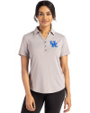 Kentucky Wildcats Cutter & Buck Forge Eco Stretch Recycled Womens Short Sleeve Polo Polished Medium Gray Front Thumbnail Image