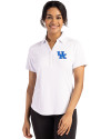 Kentucky Wildcats Cutter & Buck Forge Eco Stretch Recycled Womens Short Sleeve Polo White Front Thumbnail Image