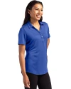 Memphis Tigers Cutter & Buck Forge Eco Stretch Recycled Womens Short Sleeve Polo Tour Blue Side Thumbnail Image
