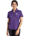 Kansas State Wildcats Cutter & Buck Forge Eco Stretch Recycled Womens Short Sleeve Polo Dark College Purple Heather Front Thumbnail Image