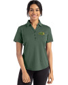 NDSU Bison Cutter & Buck Forge Eco Stretch Recycled Womens Short Sleeve Polo Dark Hunter Heather Front Thumbnail Image