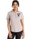Louisville Cardinals Cutter & Buck Forge Eco Stretch Recycled Womens Short Sleeve Polo Polished Medium Gray Front Thumbnail Image