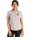 Baylor Sailor Bear College Vault Cutter & Buck Forge Eco Stretch Recycled Womens Short Sleeve Polo Polished Medium Gray Front Thumbnail Image
