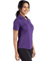 LSU Tigers Alumni Cutter & Buck Forge Eco Stretch Recycled Womens Short Sleeve Polo Dark College Purple Heather Side Thumbnail Image