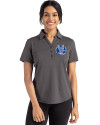 Air Force Falcons College Vault Cutter & Buck Forge Eco Stretch Recycled Womens Short Sleeve Polo Dark Black Heather Front Thumbnail Image