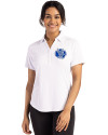 Air Force Falcons College Vault Cutter & Buck Forge Eco Stretch Recycled Womens Short Sleeve Polo White Front Thumbnail Image