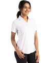 Illinois Fighting Illini College Vault Cutter & Buck Forge Eco Stretch Recycled Womens Short Sleeve Polo White Side Thumbnail Image