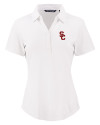 USC Trojans Cutter & Buck Forge Eco Stretch Recycled Womens Short Sleeve Polo White Mannequin Thumbnail Image