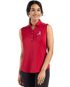 Alabama Crimson Tide Cutter & Buck Forge Eco Stretch Recycled Womens Sleeveless Polo Cardinal Red Front Thumbnail Image