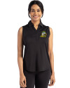 Oregon Ducks Cutter & Buck Forge Eco Stretch Recycled Womens Sleeveless Polo Black Front Thumbnail Image
