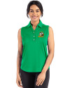 View image 7: Oregon Ducks Cutter & Buck Forge Recycled Four-Way Stretch Womens Sleeveless Polo Kelly Green Front