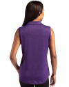 Northwestern Wildcats College Vault Cutter & Buck Forge Eco Stretch Recycled Womens Sleeveless Polo Dark College Purple Heather Back Thumbnail Image