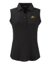 Bowie State Bulldogs Cutter & Buck Forge Eco Stretch Recycled Womens Sleeveless Polo Black Mannequin Thumbnail Image