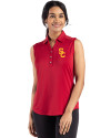 USC Trojans Cutter & Buck Forge Recycled Four-Way Stretch Womens Sleeveless Polo Cardinal Red Front Thumbnail Image