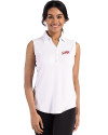 SMU Mustangs College Vault Cutter & Buck Forge Eco Stretch Recycled Womens Sleeveless Polo White Front Thumbnail Image