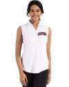 Delaware State Hornets Cutter & Buck Forge Eco Stretch Recycled Womens Sleeveless Polo White Front Thumbnail Image