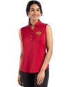 Midwestern State Mustangs Cutter & Buck Forge Eco Stretch Recycled Womens Sleeveless Polo Cardinal Red Front Thumbnail Image