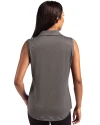 Washington State Cougars Cutter & Buck Forge Eco Stretch Recycled Womens Sleeveless Polo Dark Black Heather Back Thumbnail Image