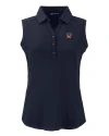 View image 3: Texas Rio Grande Valley Vaqueros Cutter & Buck Forge Recycled Four-Way Stretch Womens Sleeveless Polo Navy Blue Mannequin