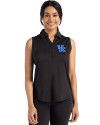 Kentucky Wildcats Cutter & Buck Forge Eco Stretch Recycled Womens Sleeveless Polo Black Front Thumbnail Image