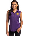 Tennessee Tech Golden Eagles Cutter & Buck Forge Eco Stretch Recycled Womens Sleeveless Polo Dark College Purple Heather Front Thumbnail Image