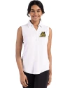 Bryant University Bulldogs Cutter & Buck Forge Eco Stretch Recycled Womens Sleeveless Polo White Front Thumbnail Image