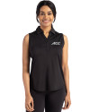ACC Conference Cutter & Buck Forge Eco Stretch Recycled Womens Sleeveless Polo Black Front Thumbnail Image