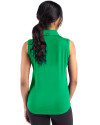 Marshall Thundering Herd College Vault Cutter & Buck Forge Eco Stretch Recycled Womens Sleeveless Polo Kelly Green Back Thumbnail Image