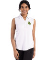 Baylor Bears Cutter & Buck Forge Eco Stretch Recycled Womens Sleeveless Polo White Front Thumbnail Image