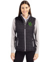 Oregon Ducks- Cutter & Buck Rainier PrimaLoft® Womens Eco Insulated Full Zip Puffer Vest Black Front Thumbnail Image