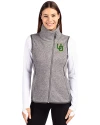 Oregon Ducks- Cutter & Buck Mainsail Sweater Knit Womens Asymmetrical Vest Polished Heather Front Thumbnail Image