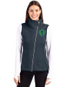 Seattle Sounders FC Cutter & Buck Mainsail Sweater Knit Womens Asymmetrical Vest Liberty Navy Heather Front Thumbnail Image