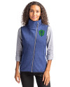 Seattle Sounders FC Cutter & Buck Mainsail Sweater Knit Womens Asymmetrical Vest Tour Blue Heather Front Thumbnail Image
