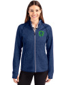 Seattle Sounders FC Cutter & Buck Mainsail Full Zip Hooded Womens Jacket Tour Blue Heather Front Thumbnail Image