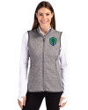 Seattle Sounders FC Cutter & Buck Mainsail Sweater Knit Womens Full Zip Vest Polished Heather Front Thumbnail Image