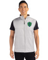Seattle Sounders FC Cutter & Buck Stealth Hybrid Quilted Mens Windbreaker Vest Polished Medium Gray Front Thumbnail Image
