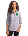 Seattle Sounders FC Cutter & Buck Stretch Oxford Womens Long Sleeve Dress Shirt Charcoal Front Thumbnail Image
