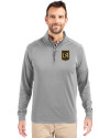 LAFC Cutter & Buck Adapt Eco Knit Stretch Recycled Mens Quarter Zip Pullover Polished Medium Gray Front Thumbnail Image