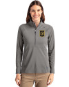 LAFC Cutter & Buck Adapt Eco Knit Stretch Recycled Womens Half Zip Pullover Elemental Grey Front Thumbnail Image