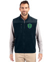 View image 4: Seattle Sounders FC Cutter & Buck Cascade Epic Comfort Recycled Sherpa Fleece Mens Big & Tall Full Zip Vest Navy Blue Front