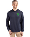 Seattle Sounders FC Cutter & Buck Coastline Epic Comfort Recycled Mens Hooded Shirt Navy Blue Front Thumbnail Image