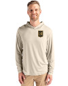 LAFC Cutter & Buck Coastline Epic Comfort Recycled Mens Hooded Shirt Wheat Front Thumbnail Image