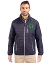 Seattle Sounders FC Cutter & Buck Rainier PrimaLoft® Mens Eco Insulated Full Zip Puffer Jacket Dark Navy/Silver Front Thumbnail Image