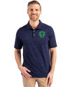 View image 4: Seattle Sounders FC Cutter & Buck Advantage Cotton-Blend Pique Mens Space-Dye Polo Dark Liberty Navy Front